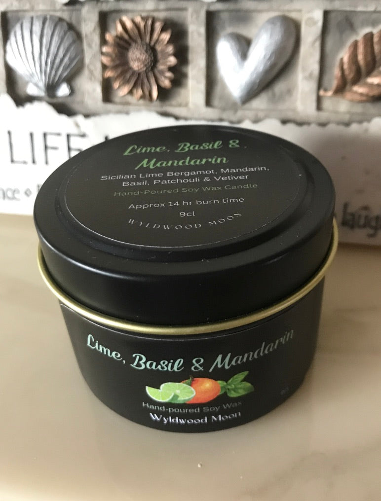 'Lime, Basil & Mandarin' Scented Soy Wax Candle