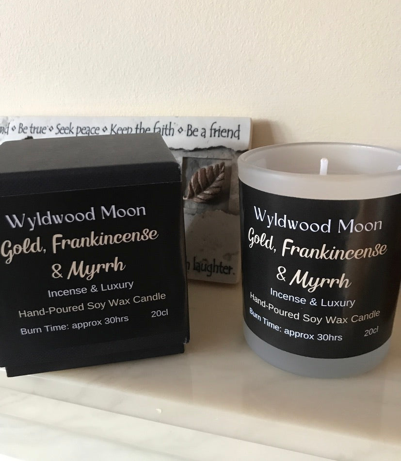 'Gold, Frankincense & Myrrh' Soy Candle in a Glass
