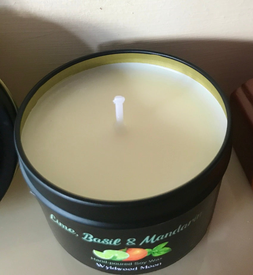 'Lime, Basil & Mandarin' Scented Soy Wax Candle