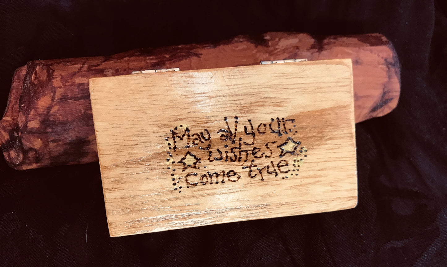 'May All Your Wishes Come True' Pyrographed Box