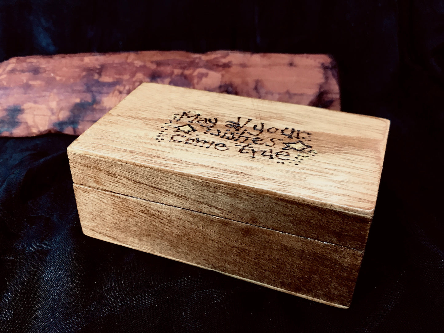 'May All Your Wishes Come True' Pyrographed Box