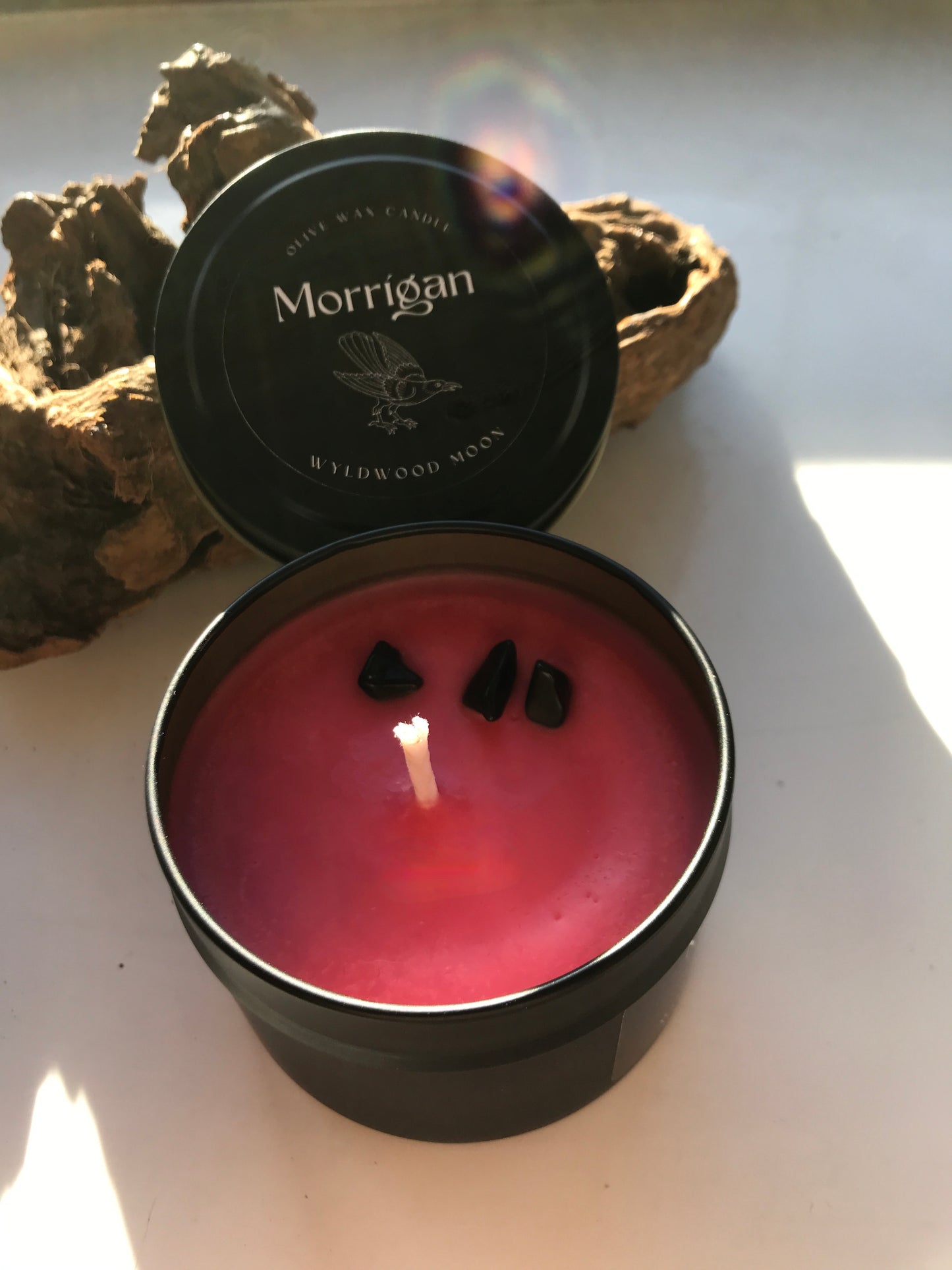 Morrígan Scented Olive Wax Candle (Woody and Spicy Scent)