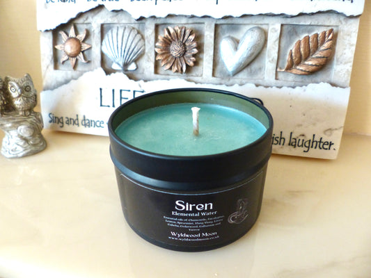 Siren Scented Olive Wax Candle in a Tin (Fresh scent)