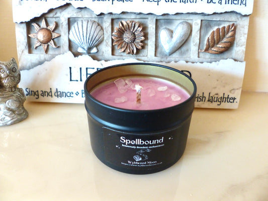 Spellbound Candle in a Tin (Rose and Patchouli Scent)