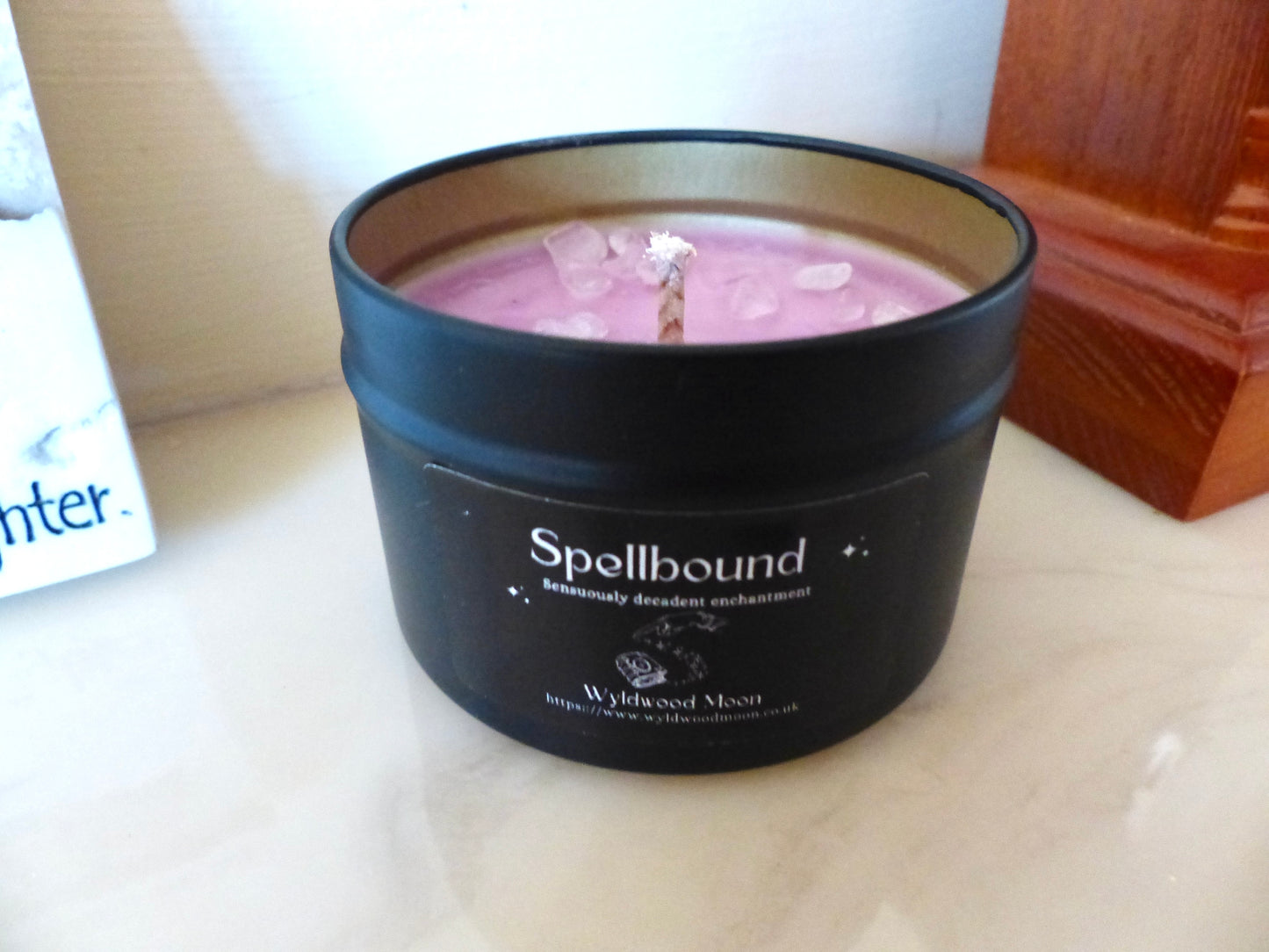 Spellbound Candle in a Tin (Rose and Patchouli Scent)